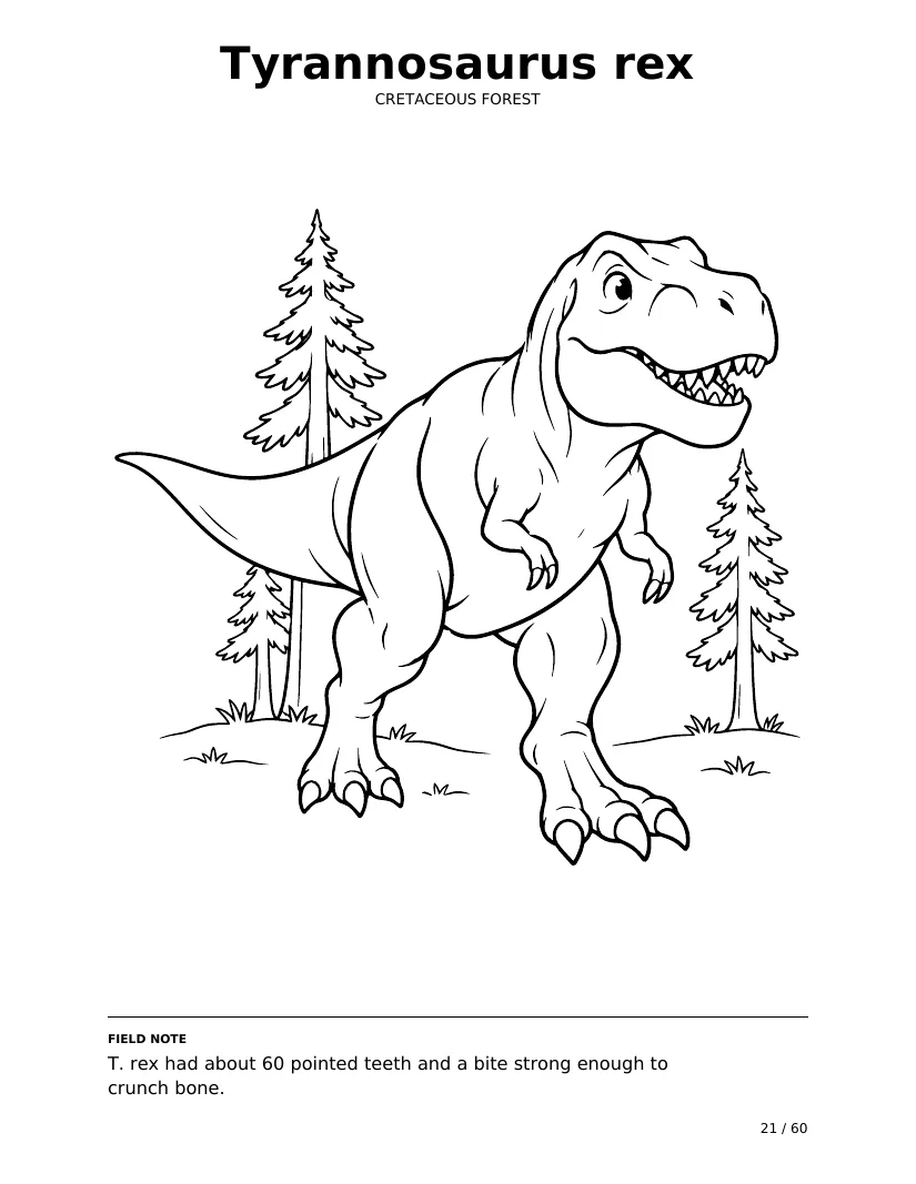 טירנוזאורוס רקס: עמוד צביעה מתוך Dino Trails