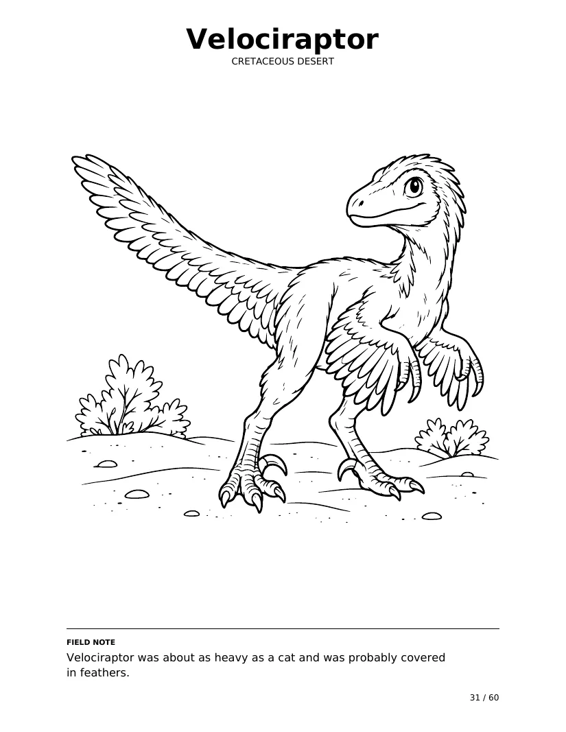 ולוצירפטור: עמוד צביעה מתוך Dino Trails