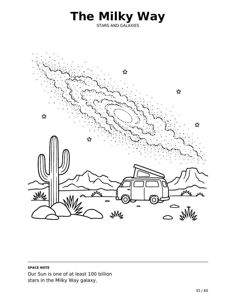 שביל החלב: עמוד צביעה מתוך Space Trails